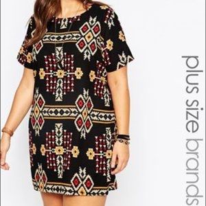 Aztec Print Shift Dress